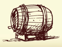 handrawing of an old wine barrel