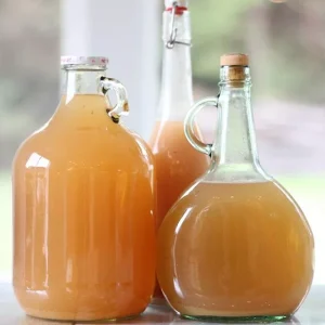 apple cider in glass fermenting